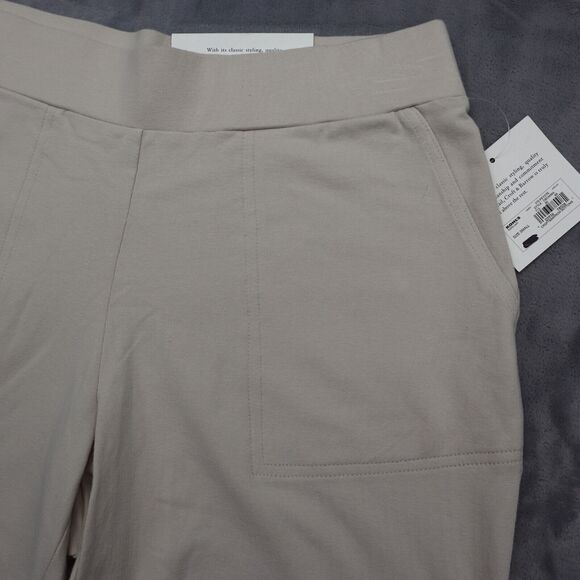 Croft Barrow Shorts Womens S Beige Sweat Mid Rise Pocket Stretch Pull On - Picture 12 of 16